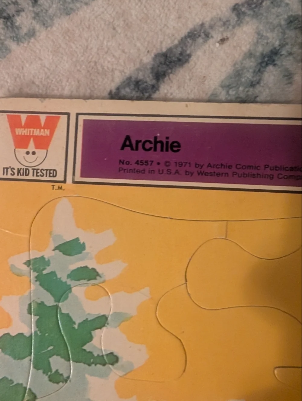 Vintage 1971 Archie Skiing Frame Tray‎ Puzzle